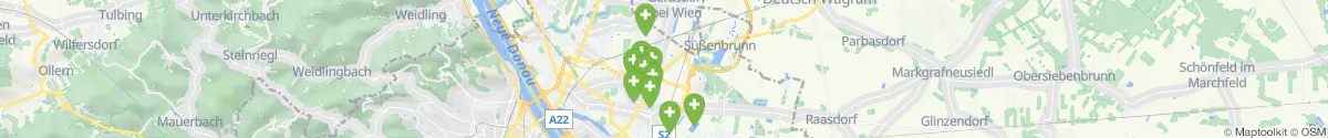 Kartenansicht für Apotheken-Notdienste in der Nähe von Süßenbrunn (1220 - Donaustadt, Wien)
